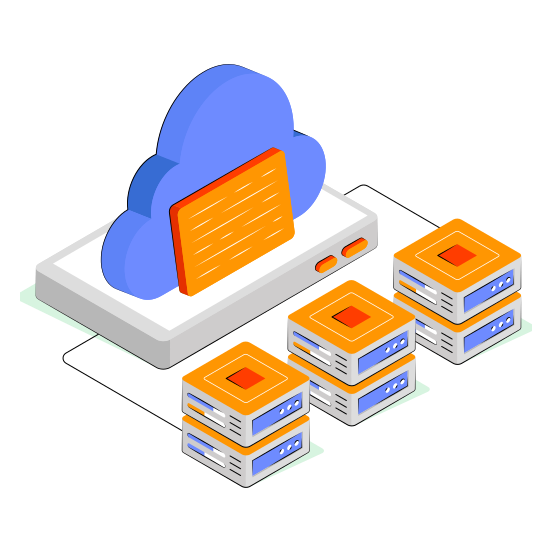 Cloud Server, Dataserver, Database, Cloud Technology, Cloud Hosting  illustration