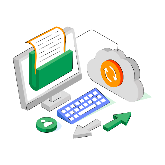 Online Folder, Online Document, Online Data, Digital Archive, Online Binder  illustration