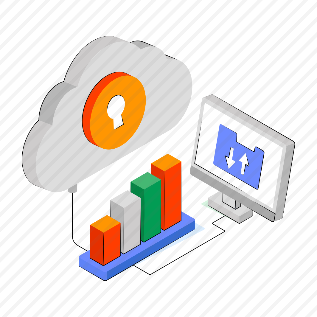 Secure Cloud Analytics, Cloud Infographic, Cloud Statistics, Business Chart, Business Graph,  preview