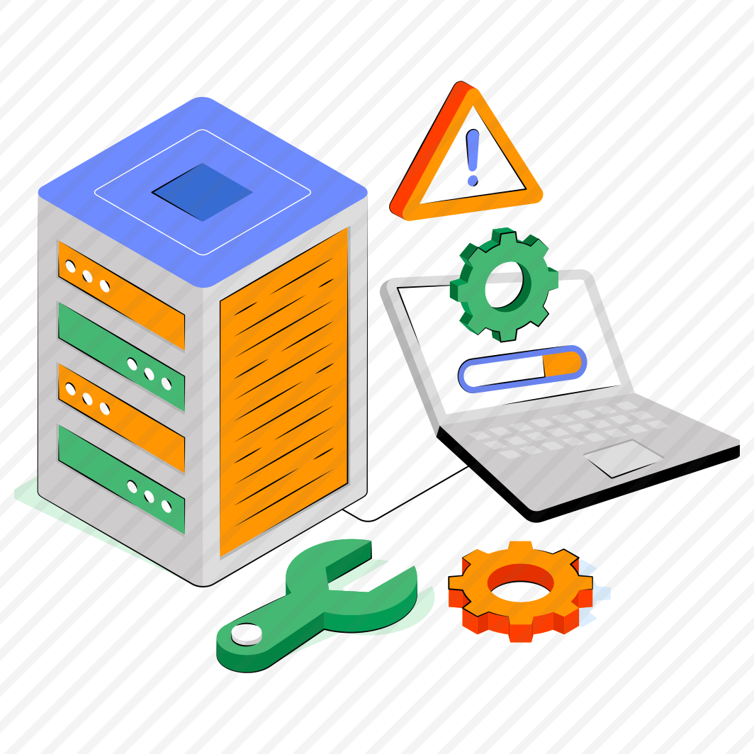 Server Error, Server Alert, Server Warning, Server Caution, Data Alert,  preview