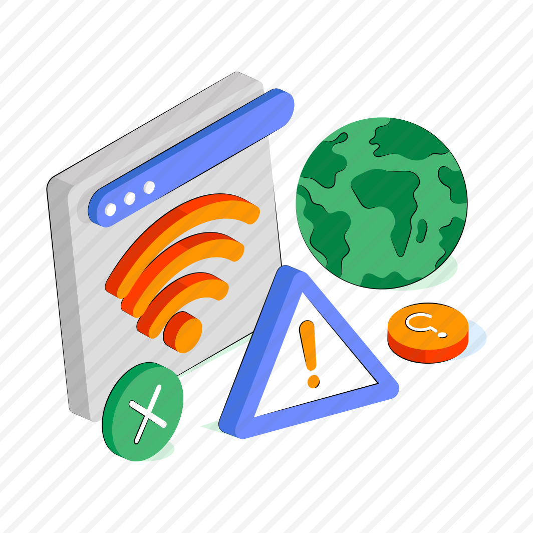 Wifi Error, Internet Error, Wireless Network, Broadband Connection, Network Error  preview