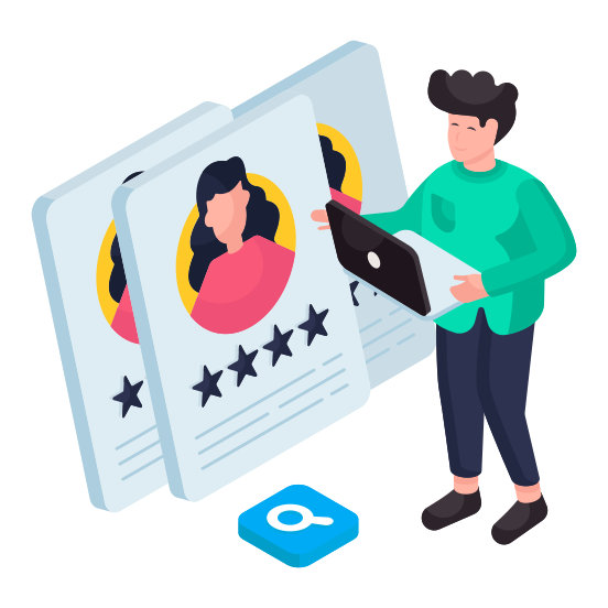 Assessing Candidate, Assessing Employee, Candidate Profile, Candidate Ratings, Candidate Ranking illustration