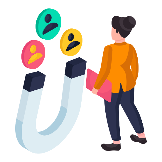 Attract Users, Attract Employee, Appeal Customers, Appeal Consumers, Attract Persons, illustration