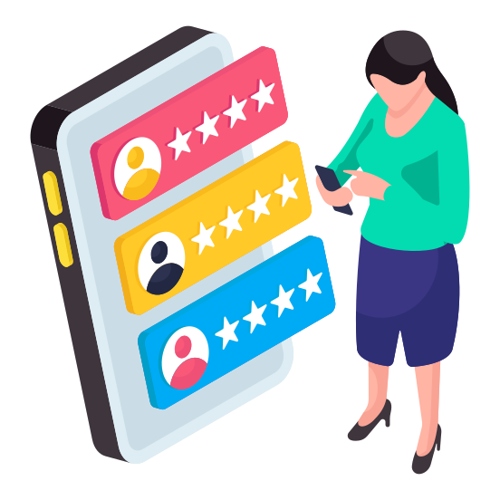 Customer Feedback, Customer Reaction, Customer Response, Customer Ratings, Reviews illustration