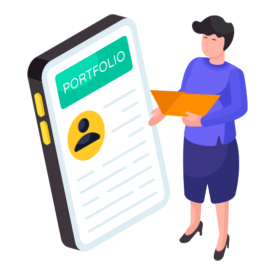 Cv, Resume, Curriculum Vitae, Job Application, Mobile Portfolio illustration