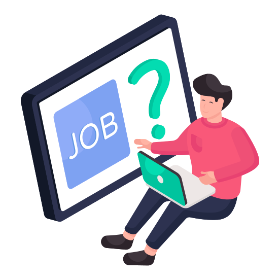 Find Job, Online Job, Search Job, Looking For Job, Internet Job illustration