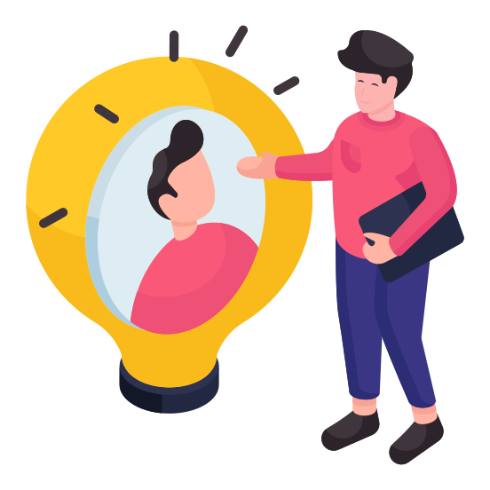 Innovative Person, Innovative Employee, Innovative User, Creative User, Creative Person illustration