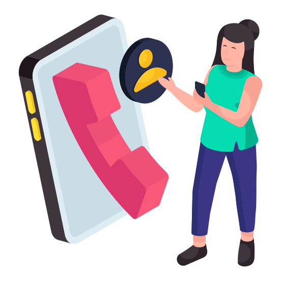 Mobile Call, Phone Call, Online Call, Telecommunication, Teleconversation illustration
