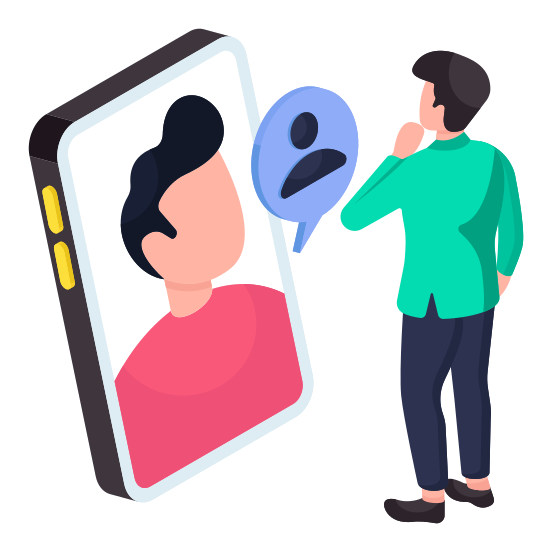 Mobile Video Chat, Video Communication, Video Conversation, Live Chat, Video Call illustration