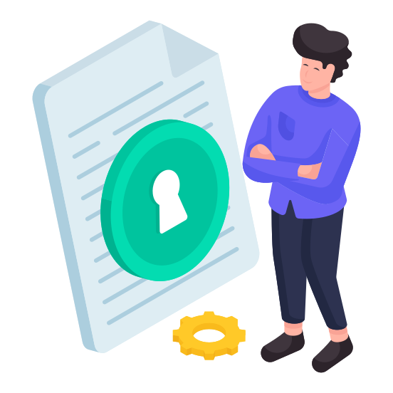 Secure File, Secure Document, Secure Doc, File Security, File Protection, illustration