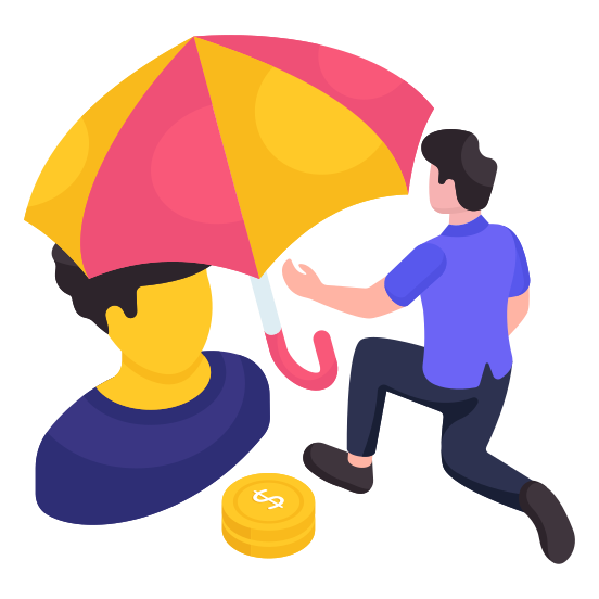 User Security, User Protection, Personal Security, Personal Protection, User Insurance illustration