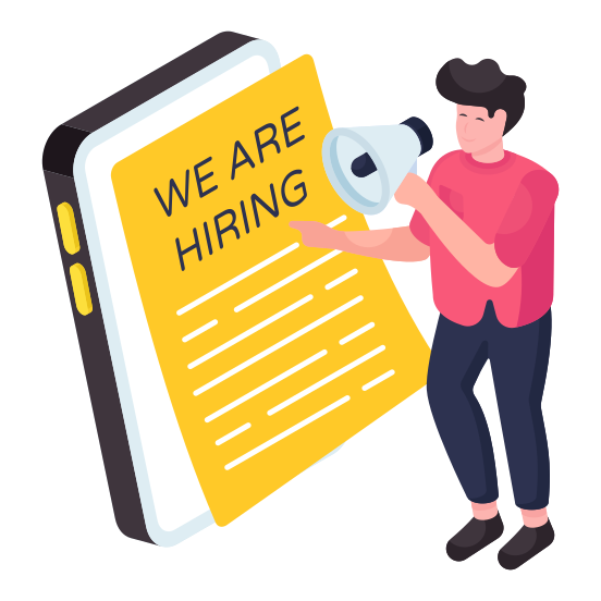 We Are Hiring, Human Resources, Online Hiring, Hiring Department, Digital Hiring illustration