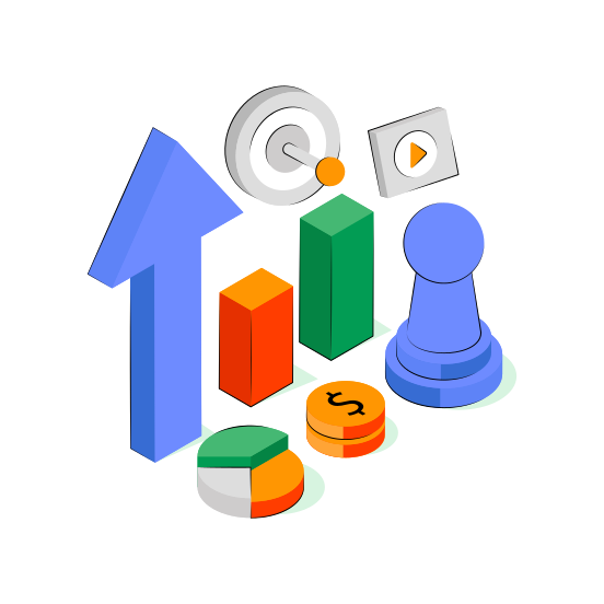 Business Strategy, Business Planning, Financial Strategy, Financial Planning, Target Strategy  illustration