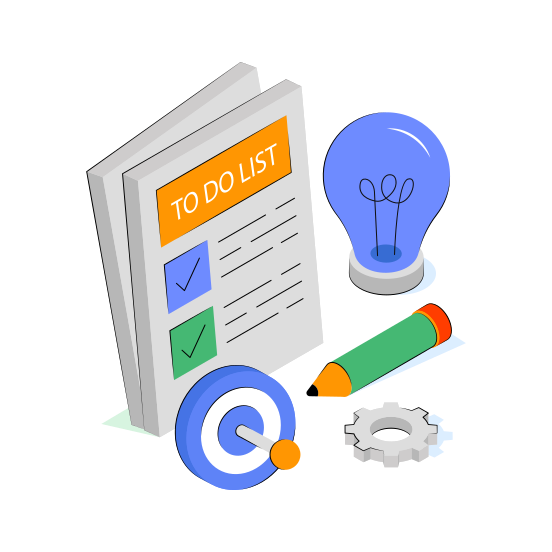 Checklist, Writing List, Todo, Worksheet, Agenda illustration