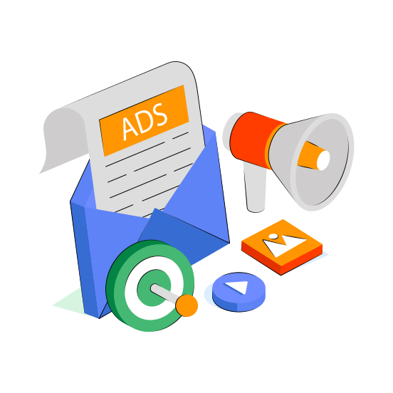 Mail Marketing, Email Marketing, Ad Correspondence, Ad Letter, Inbox  illustration