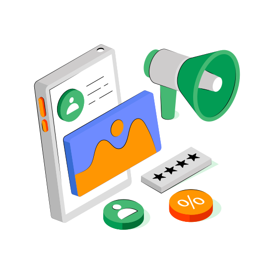 Mobile Content Marketing, Content Publicity, Content Campaign, Content Announcement, Content Promotion  illustration