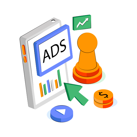 Online Ad, Digital Ad, Online Advertisement, Mobile Ad Strategy, Multimedia  illustration