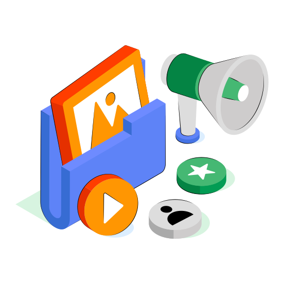Video Folder Marketing, Media Folder, Mp Folder, Document, Document Announcement  illustration