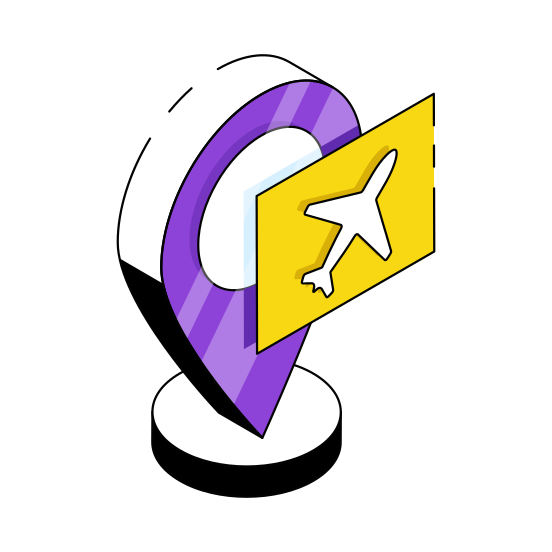 Airport Tracking, Airport Location, Airport Direction, Gps, Destination,  illustration