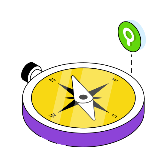 Compass, Windrose, Magnetic Tool, Orientation, Direction Tool, illustration