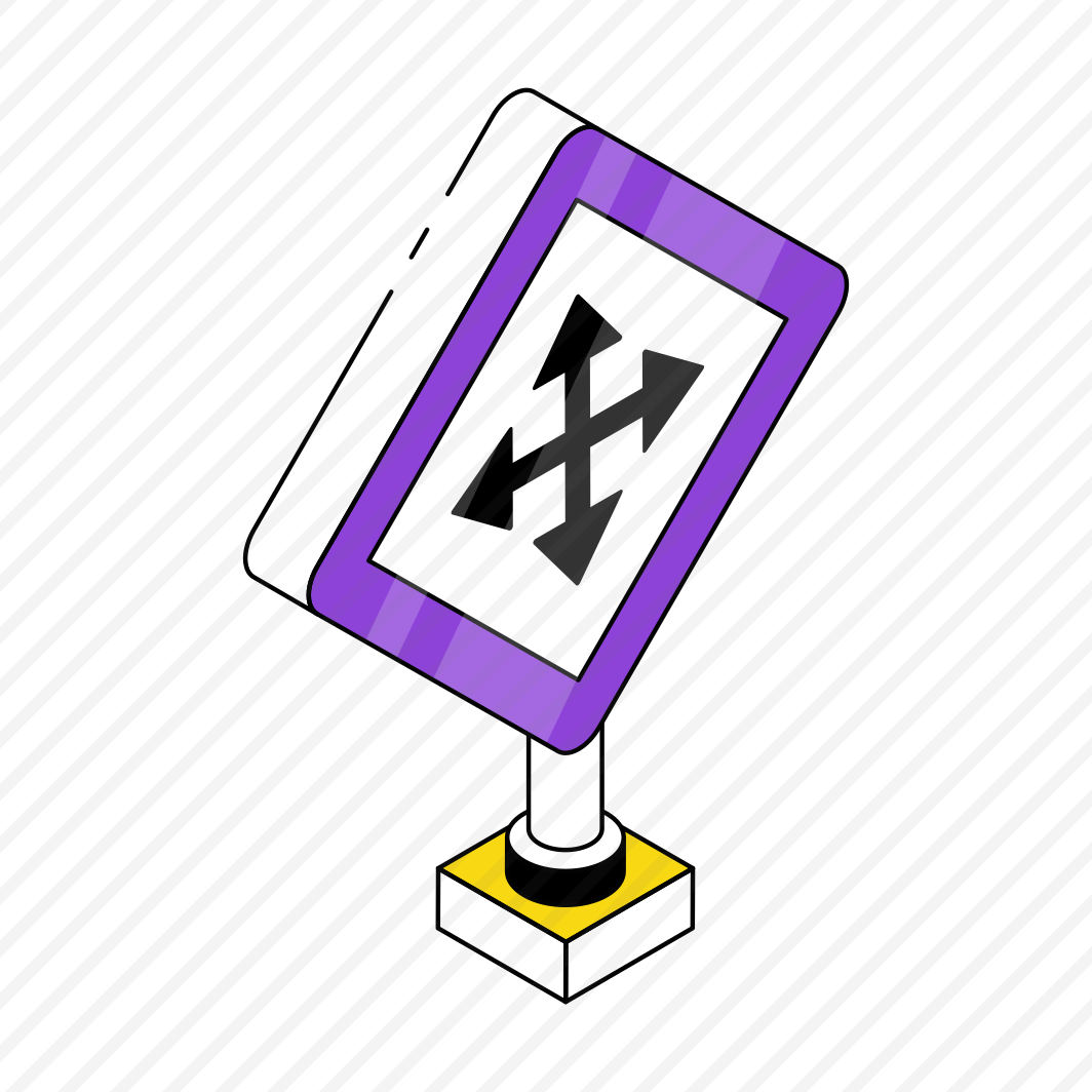 Direction Board, Four Direction Arrows, Signboard, Info Board, Guideboard  preview