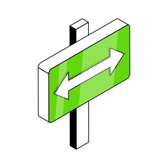 Doublehead Arrow Board, Roadboard, Signboard, Info Board, Direction Board,  illustration