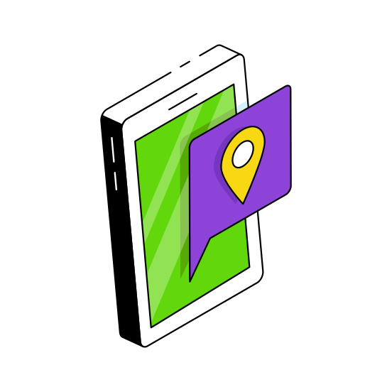 Gps Chat, Gps Message, Mobile Location Chat, Location Message, Communication  illustration