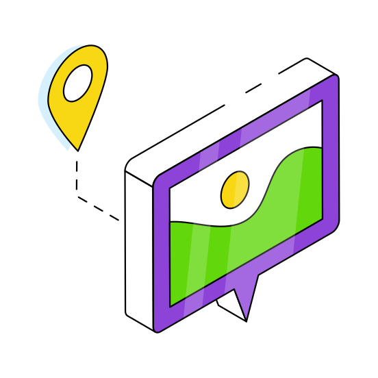 Location Chat, Location Message, Landscape, Photo, Picture  illustration