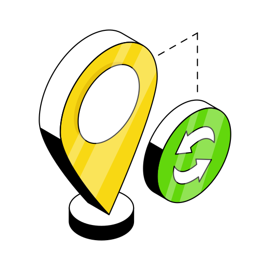 Location Update, Location Refresh, Location Sync, Gps, Navigation  illustration