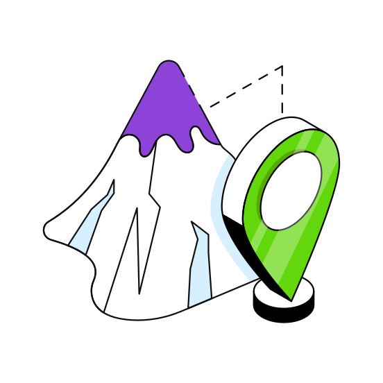 Map, Mountains Location, Direction, Gps, Navigation,  illustration