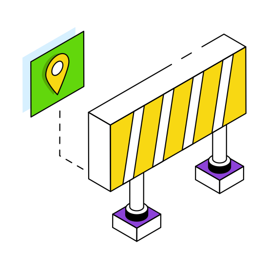 Roadblock Location, Roadblock Direction, Roadblock Navigation, Roadblock Tracking, Gps  illustration