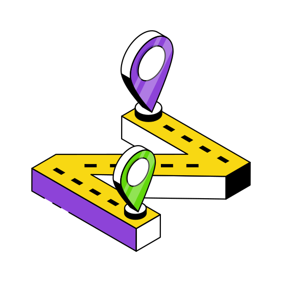 Route, End To End, Road Location, Road Direction, Road Gps illustration