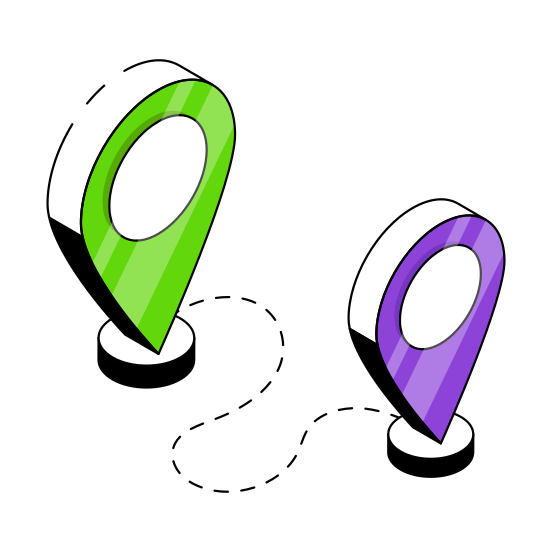 Route, Location, Direction, Gps, End To End,  illustration