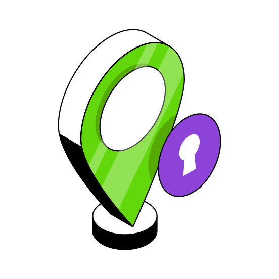 Secure Location, Secure Direction, Location Security, Location Protection, Location Safety  illustration