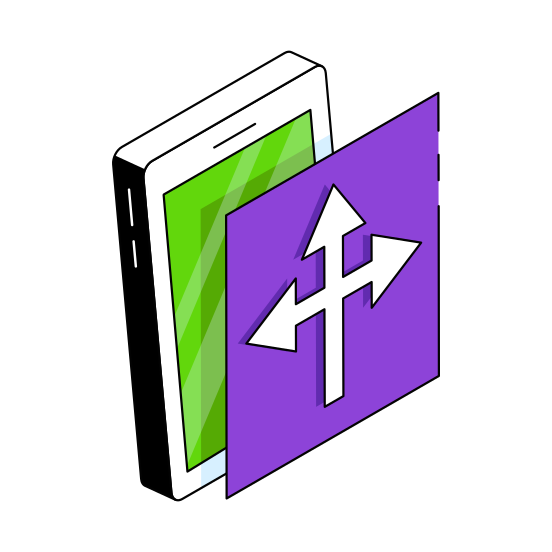 Triple Direction Arrows, Navigation Arrows, Pointing Arrows, Mobile Arrows, Arrowheads  illustration