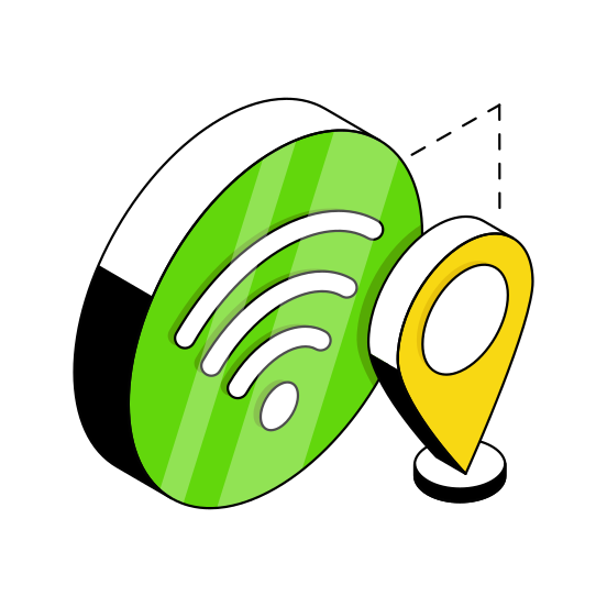 Wifi Location, Wifi Direction, Internet Location, Wifi Tracking, Wireless Network,  illustration