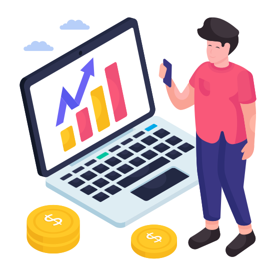 Business Data, Online Growth Chart, Data Analytics, Online Statistics, Infographic, illustration