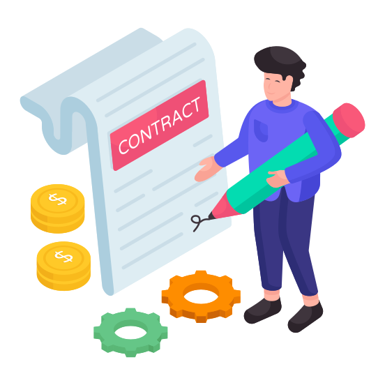 Contract Paper, Agreement, Deal, Signature, Contract Document illustration