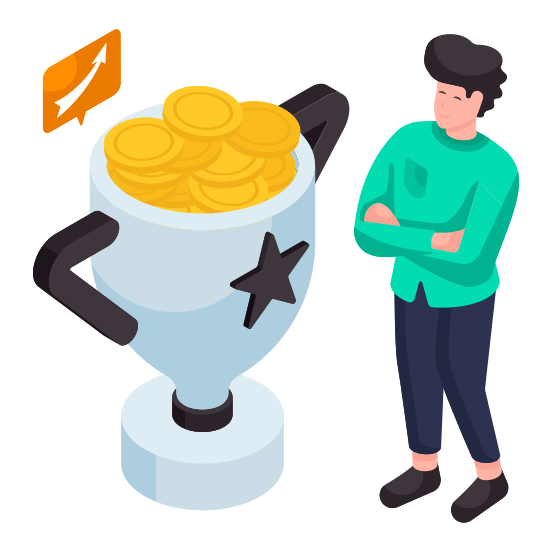 Financial Award, Reward, Achievement, Success, Trophy, illustration