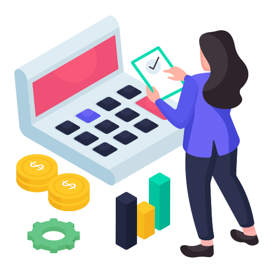 Financial Calculator, Cruncher, Money Calculator, Money Calc, Calculation illustration