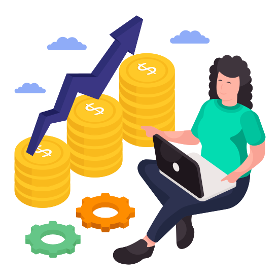 Financial Data, Profit Growth Chart, Data Analytics, Statistics, Infographic, illustration