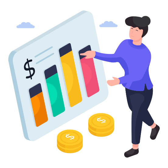 Financial Graph, Data Analytics, Infographic, Statistics, Financial Chart illustration