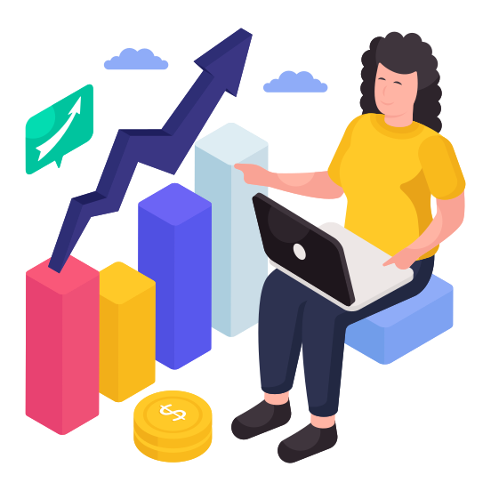 Growth Graph, Data Analytics, Infographic, Statistics, Growth Chart illustration
