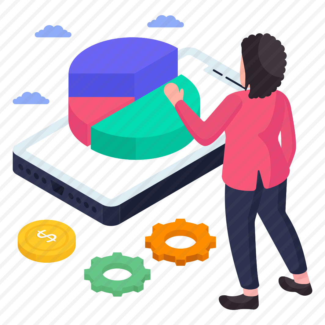 Mobile Chart, Mobile Pie Chart, Data Analytics, Mobile Infographic, Mobile Statistics, preview