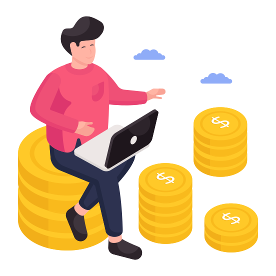 Online Investment, Online Money, Online Cash, Online Economy, Ecommerce, illustration