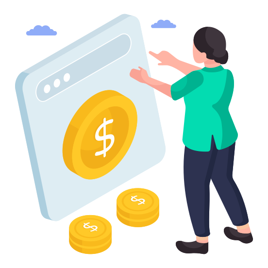 Online Investment, Online Money, Online Cash, Online Economy, Financial Website, illustration