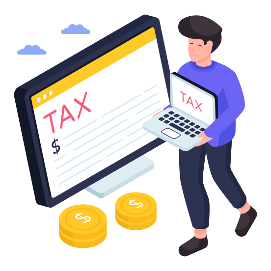 Online Tax, Tax Website, Tax Webpage, Web Tax, Tax Payment illustration