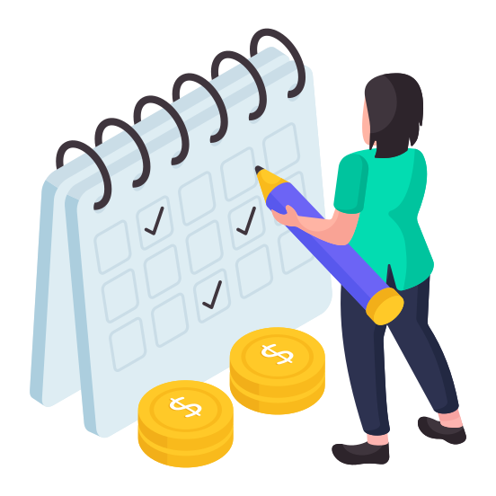 Payday, Payment Day, Salary Day, Loan Payment, Loan Schedule, illustration