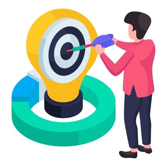 Target Idea, Creative Idea, Innovation, Bright Idea, Lightbulb illustration