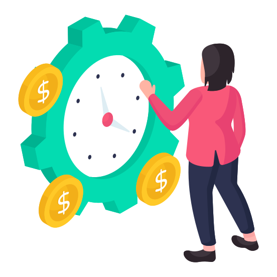 Time Is Money, Business Time, Efficiency, Productivity, Investment Time, illustration